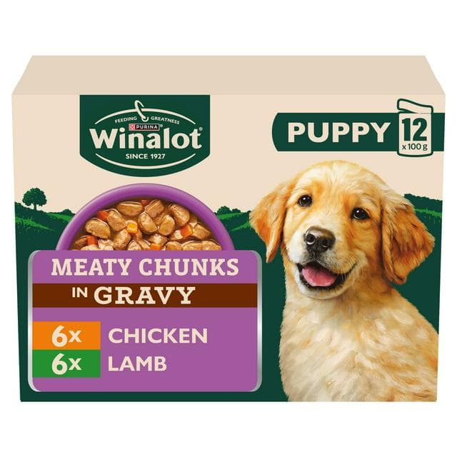 Winalot Meaty Chunks Puppy Mixed in Gravy Wet Dog Food 12x100g - gallery image 1
