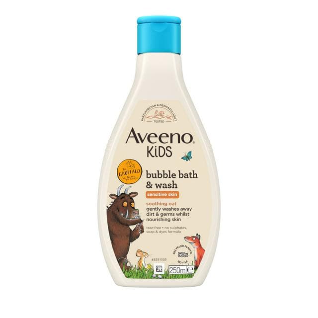 Aveeno Kids Bubble Bath & Wash with Soothing Oat Extract 250ml - gallery image 1