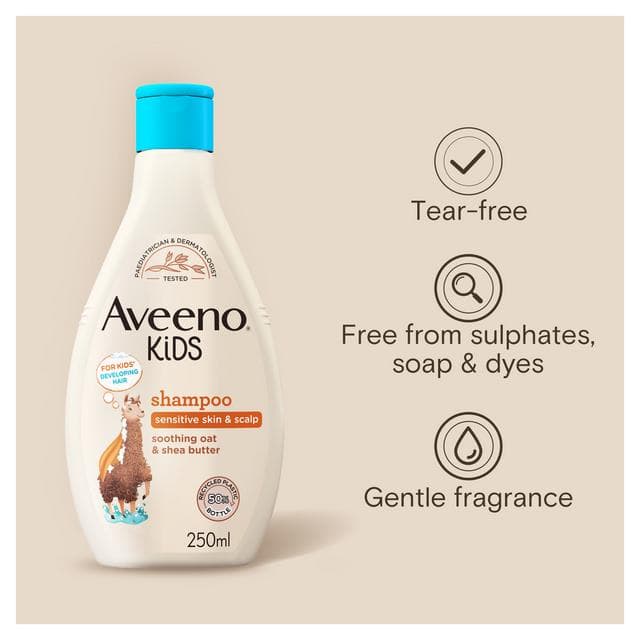 Aveeno Kids Shampoo with Soothing Oat & Shea Butter Developed For Your Little Superhero 250ml - gallery image 4