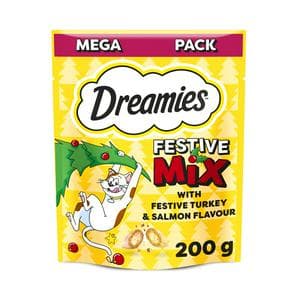 Dreamies Festive Mix 200g Turkey & Salmon Christmas Cat Biscuit Treats