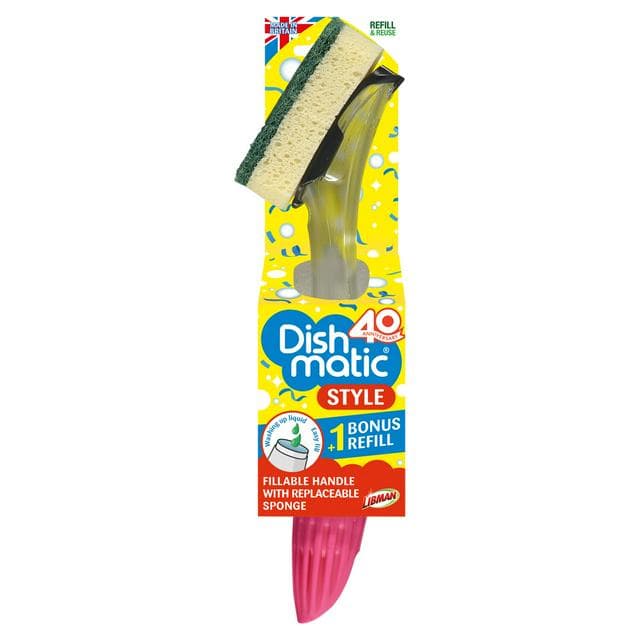 Dishmatic Style Fillable Washing Up Handle & Bonus Refill - gallery image 1