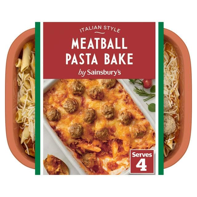 Sainsbury's Meatball Pasta Bake Ready Meal For 4 1.5kg - gallery image 1