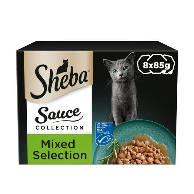 Sheba Sauce 8 x 85g Lover Mixed Collection in Gravy Wet Cat Food Trays - gallery image 1