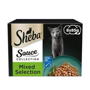 Sheba Sauce 8 x 85g Lover Mixed Collection in Gravy Wet Cat Food Trays