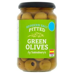 Sainsbury's Reduced Salt Pitted Green Olives 340g (150*)