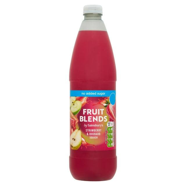 Sainsbury's Fruit Blends Strawberry & Rhubarb Squash 1L - gallery image 1
