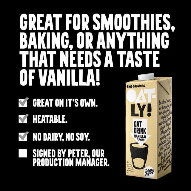 Oatly Oat Drink Vanilla Flavour Long Life 1L - gallery image 2