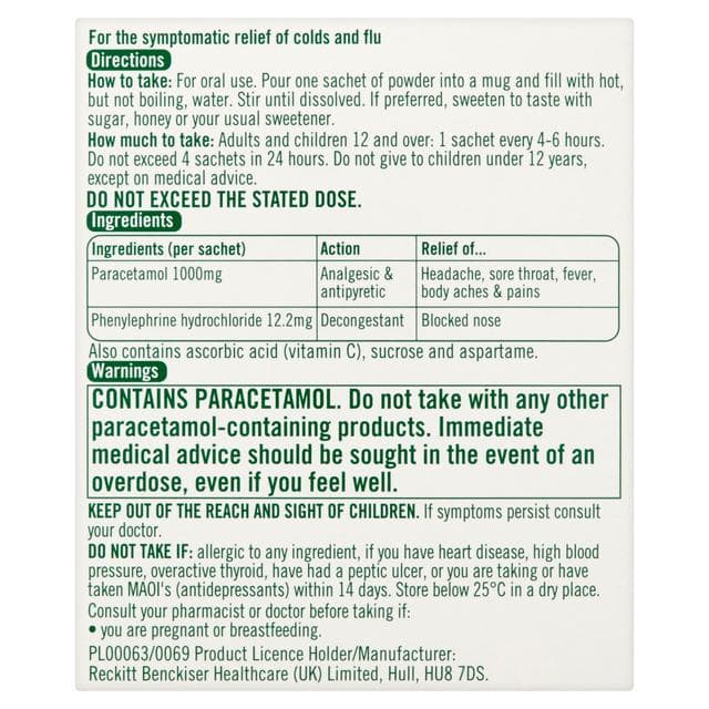 Lemsip Max Cold & Flu Lemon Sachets x5 - gallery image 6