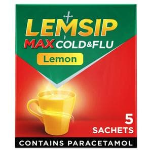 Lemsip Max Cold & Flu Lemon Sachets x5