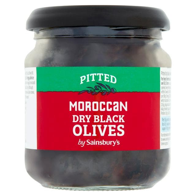 Sainsbury's Pitted Moroccan Dry Black Olives 110g - gallery image 1
