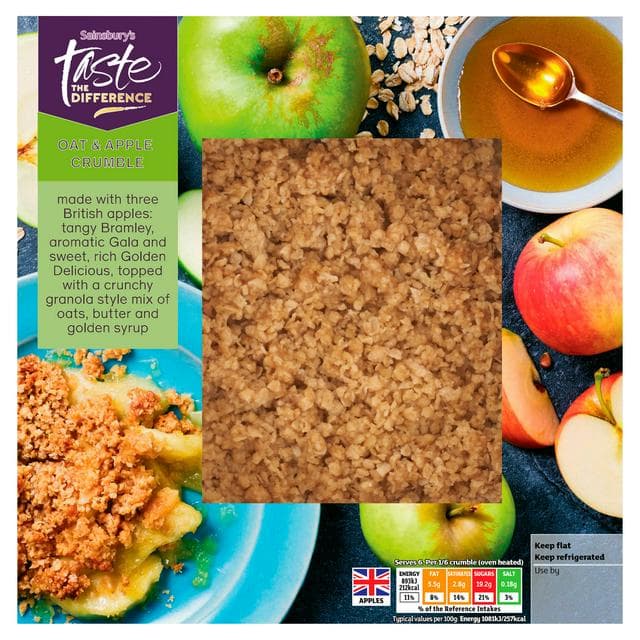 Sainsbury's Oat & Apple Crumble, Taste the Difference 500g - gallery image 1