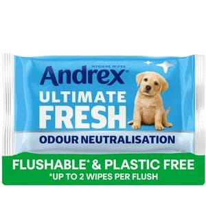 Andrex Ultimate Fresh Flushable Odour Control Moist Toilet Tissue Wipes Single Pack x36