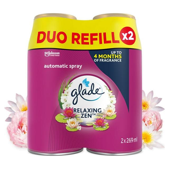 Glade Automatic Spray Air Freshener Twin Refills Relaxing Zen 2x269ml - gallery image 1