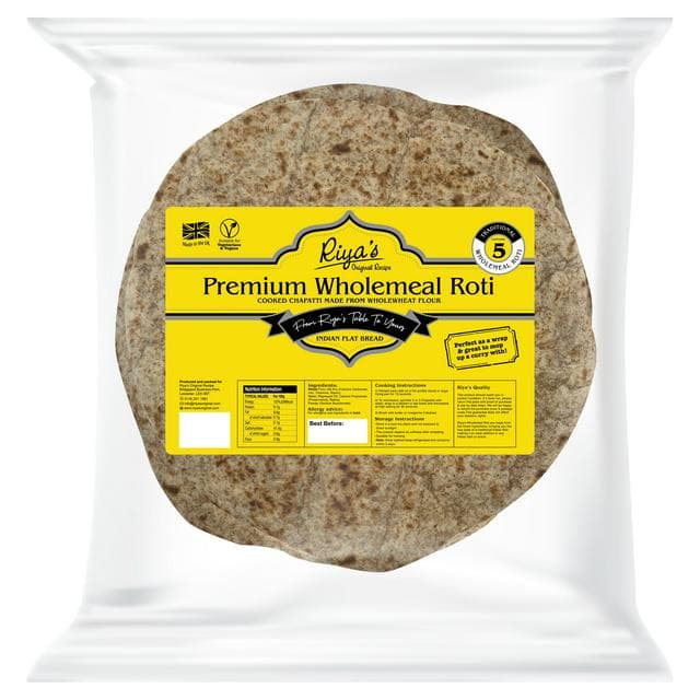 Riya's Original Recipe Premium Wholemeal Roti Indian Flat Bread x5 - gallery image 1