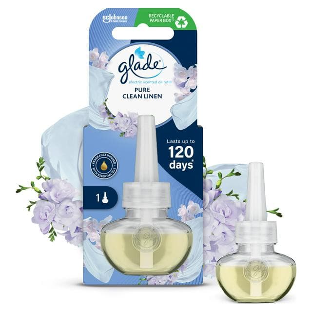 Glade Scented Oil Plug In Refill Air Freshener Clean Linen 20ml - gallery image 1