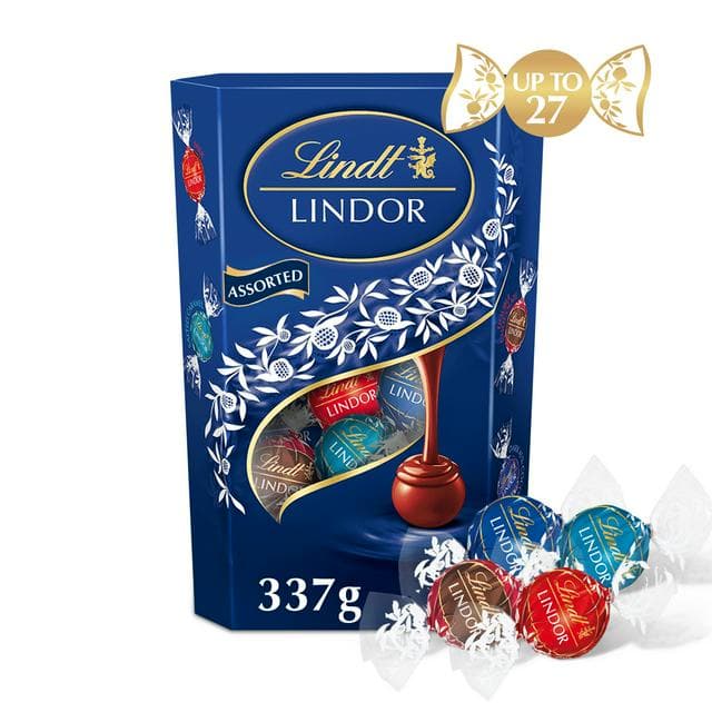 Lindt Lindor Blue Assorted Milk Chocolate Truffles Box 337g - gallery image 1