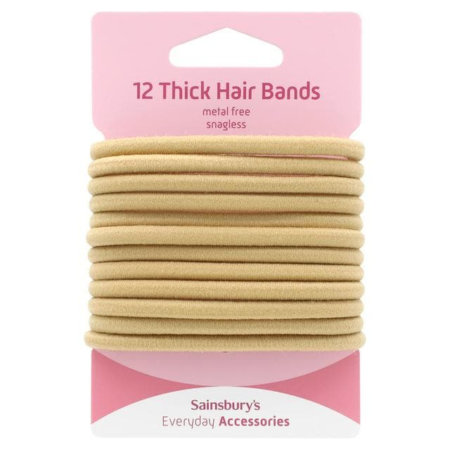 Sainsbury's Accessories Thick Blonde Hair Bands x12 - gallery image 1
