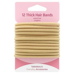 Sainsbury's Accessories Thick Blonde Hair Bands x12