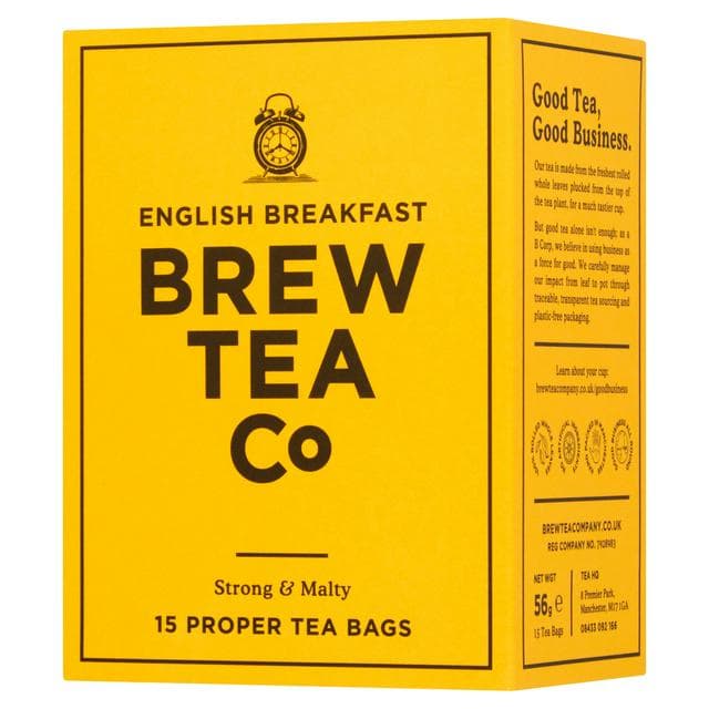 Brew Tea Co English Breakfast Tea Bags x15 56g - gallery image 1