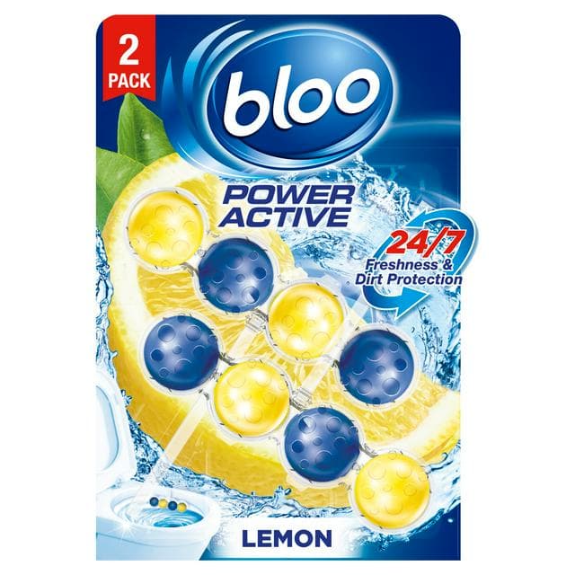 Bloo Power Active Lemon Rim Blocks 2x50g - gallery image 1
