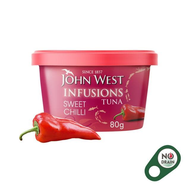 John West Sweet Chilli No Drain Tuna Infusions 80g - gallery image 1