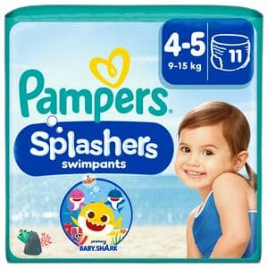 Pampers Splashers 11 x Baby Shark Edition Size 4-5, 9kg-15kg Disposable Swim Nappy Pants