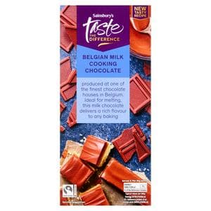 Sainsbury's Belgian Milk Cooking Chocolate, Taste the Difference 100g