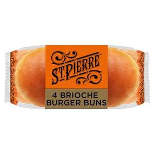 St Pierre 4 x Pre-Sliced Brioche Burger Buns