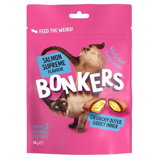 Bonkers Salmon Supreme Flavour Cat Treats 60g - gallery image 1