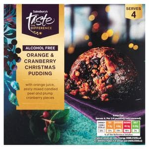 Sainsbury's 400g Alcohol Free Orange & Cranberry Christmas Pudding, Taste the Difference