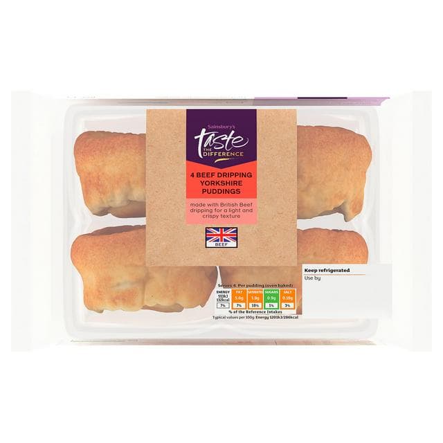 Sainsbury's Yorkshire Pudding with British Beef Dripping, Taste the Difference x4 192g - gallery image 1