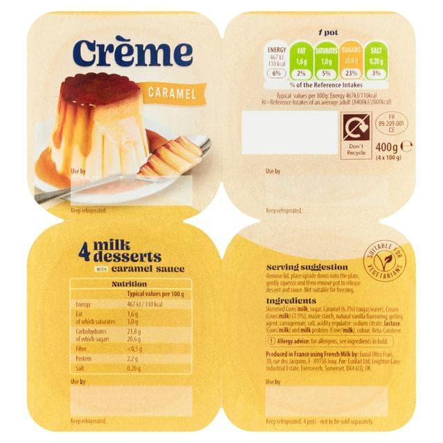 Crème Caramel Milk Desserts with Caramel Sauce 4x100g - gallery image 1