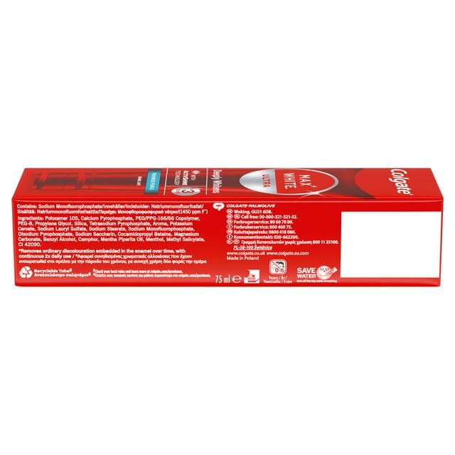 Colgate Max White Ultra Freshness Pearls Teeth Whitening Toothpaste 75ml - gallery image 2