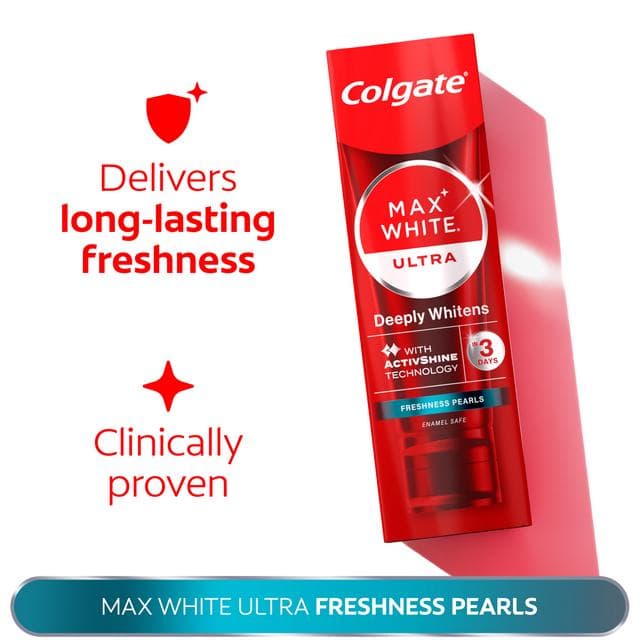 Colgate Max White Ultra Freshness Pearls Teeth Whitening Toothpaste 75ml - gallery image 4