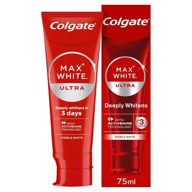 Colgate Max White Ultra Active Foam Teeth Whitening Toothpaste 75ml - gallery image 1