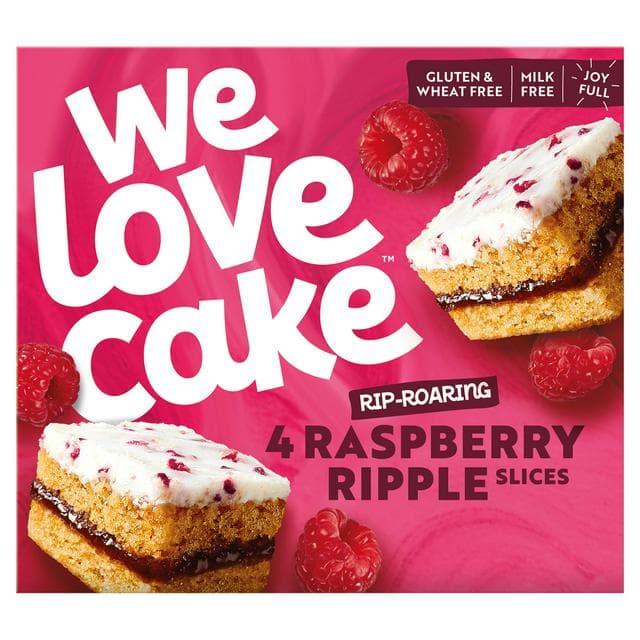 We Love Cake Raspberry Ripple Cake Slices x4 150g - gallery image 1
