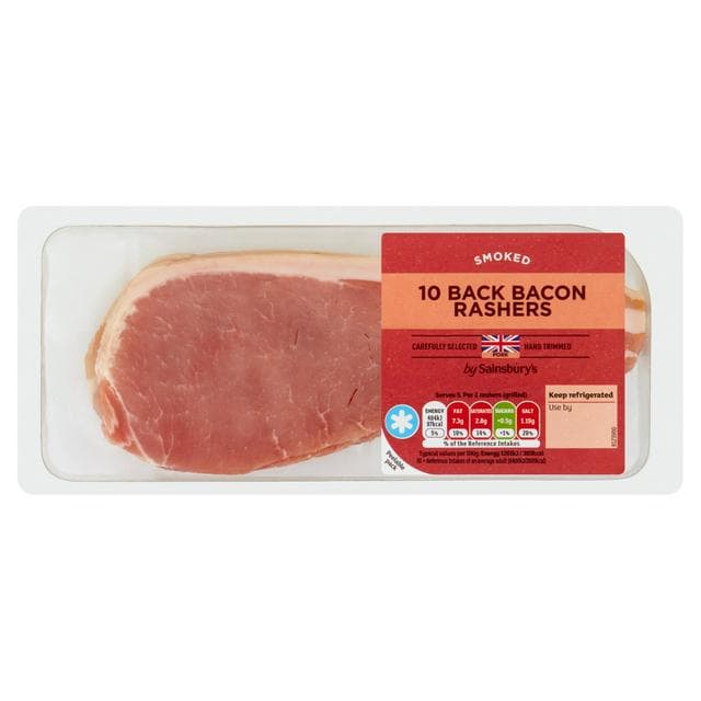 Sainsbury's Smoked Back Bacon Rashers x10 300g - gallery image 1