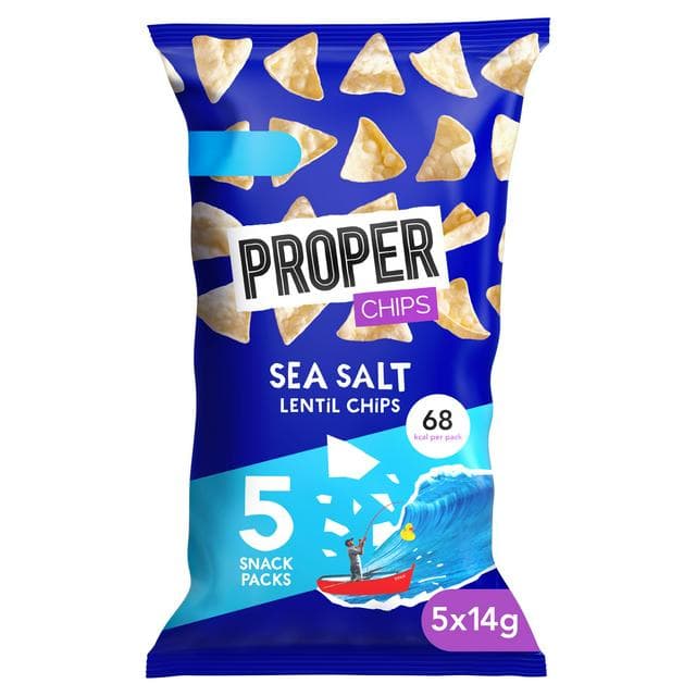 Proper Chips 5 x 14g Sea Salt Multipack Lentil Crisps - gallery image 1