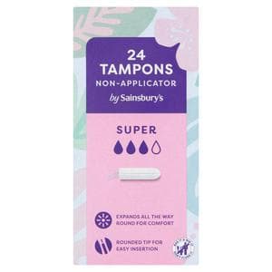 Sainsbury's Non Applicator Tampons Super x24