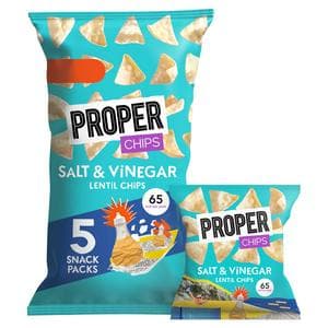 Proper Chips 5 x 14g Salt & Vinegar Lentil Crisps