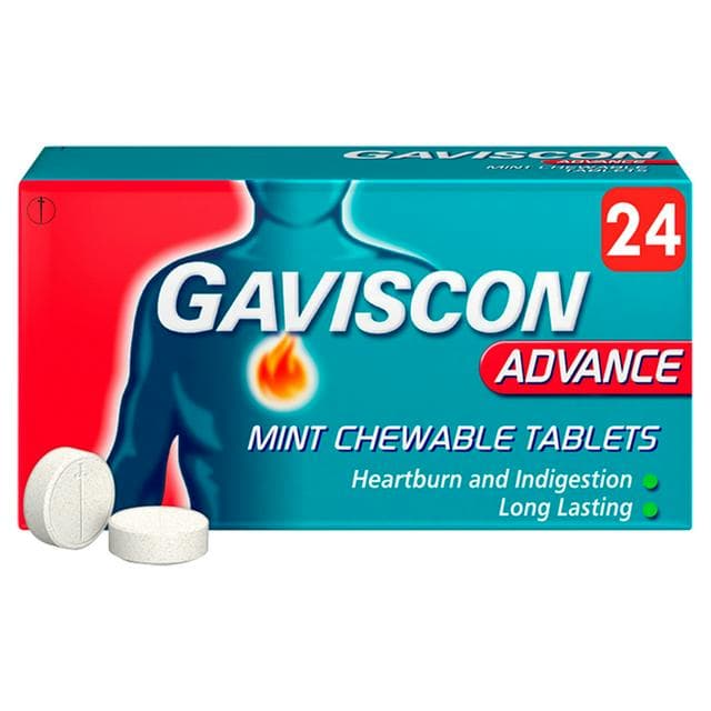 Gaviscon Advance Double Strength Heartburn & Indigestion Mint Flavour Tablets x24 - gallery image 1