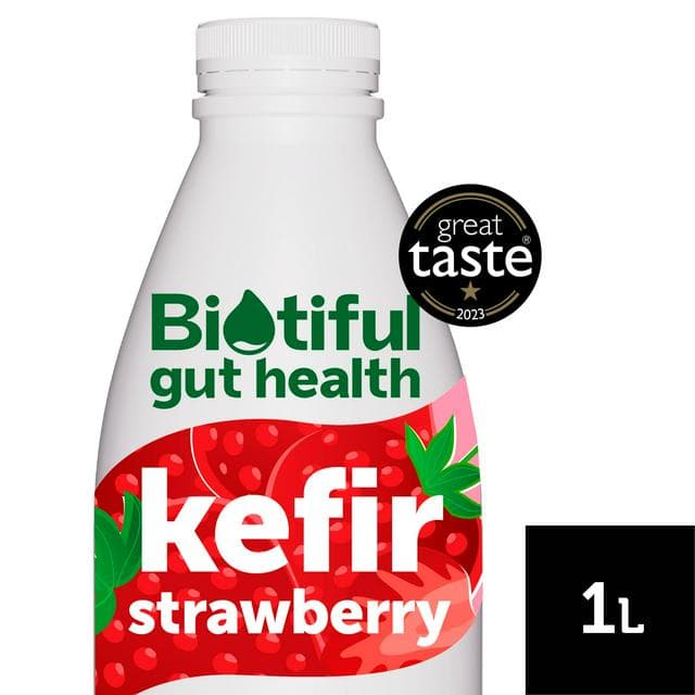 Biotiful Gut Health Kefir Milk Drink Strawberry 1L - gallery image 1