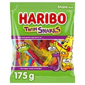 Haribo Twin Snakes Sweets Sharing Bag 175g