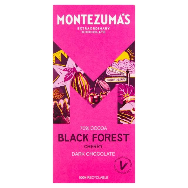 Montezuma's 70% Cocoa Black Forest Cherry Dark Chocolate 90g - gallery image 1