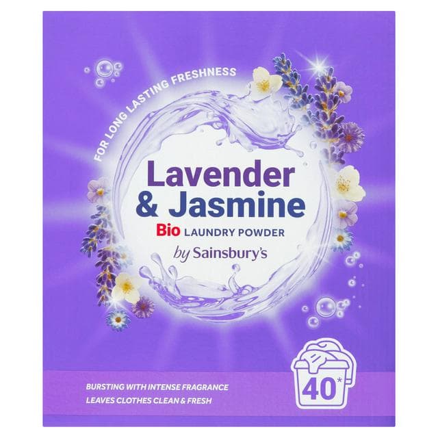 Sainsbury's 2 in 1 Laundry Powder Lavender & jasmine 40 Washes 2kg - gallery image 1
