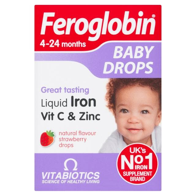 Feroglobin Natural Flavour Strawberry Baby Drops 4-24 Months 30ml - gallery image 1