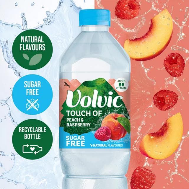 Volvic Touch of Fruit Sugar Free Peach & Raspberry Flavoured Water 1.5L - gallery image 2