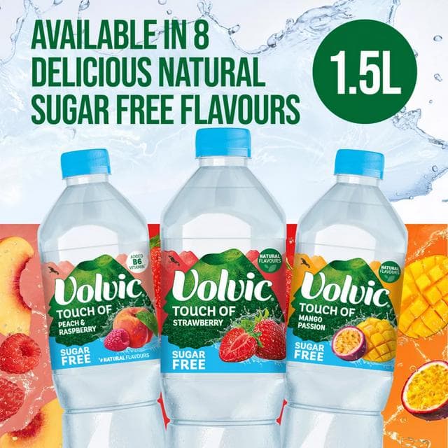 Volvic Touch of Fruit Sugar Free Peach & Raspberry Flavoured Water 1.5L - gallery image 4