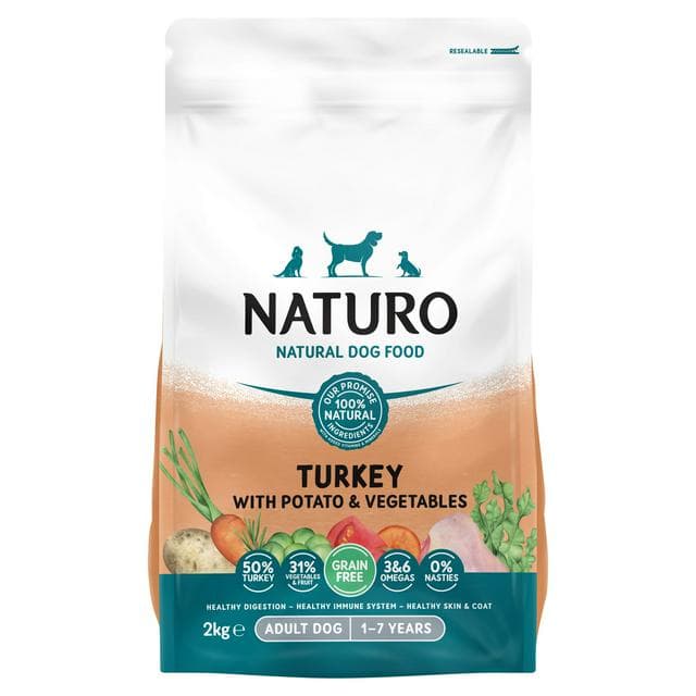 Naturo Natural Adult Dog Food Turkey with Potato & Vegetables 1-7 Years 2kg - gallery image 1