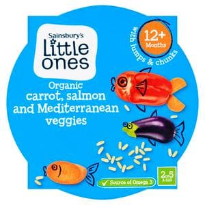 Sainsbury's Little Ones Organic Mediterranean Veggies with Salmon & Sweet Potato 12+ Months 200g